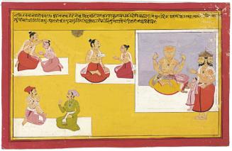 Illustration to Bhaktiratnavali, Narasimha Slaying the Titan King Hiranyakashipu