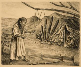 Working with Ixtle, from the portfolio, "Mexican People: 12 Original Lithographs by the Artists of El Taller de Gráfica Popular"