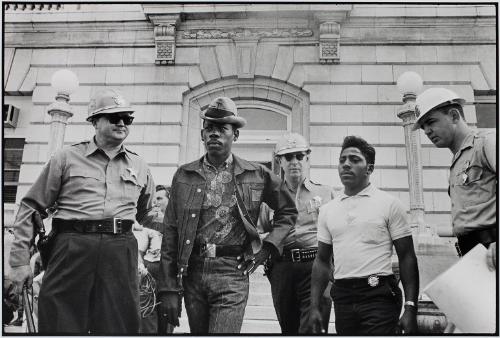 Sheriff Jim Clark Arrests Two Demonstrators on Steps of the Federal Building, Selma, Alabama
