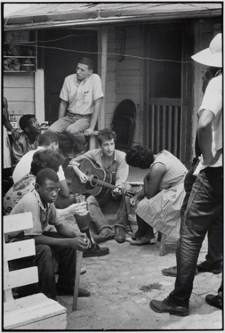 Bob Dylan Plays Behind the SNCC Office, Greenwood, Mississippi