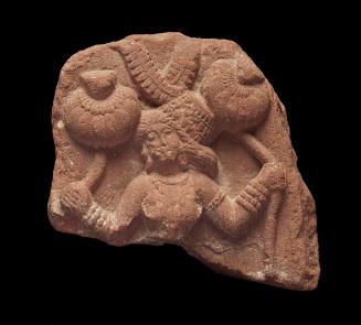 Fragment of a Stele with Lakshmi, Goddess of Wealth and Prosperity, Holding Lotus Stems
