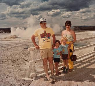 Family at Midway Geyser Basin, Yellowstone National Park, WY, from the series, "Sightseer"