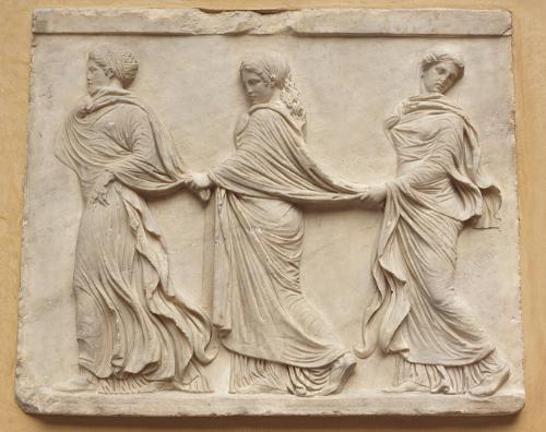 Relief of three dancing nymphs