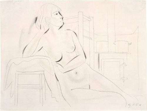 Nude Before a Stove