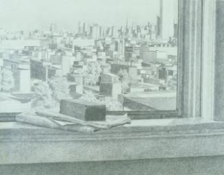 Still Life with View of Hoboken and Manhattan