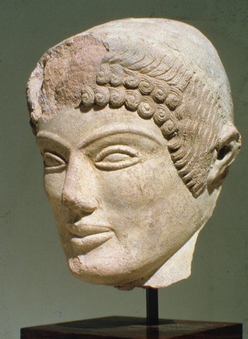 Head of a kouros (young man)