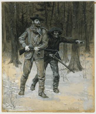 Hunters in a Forest Scene