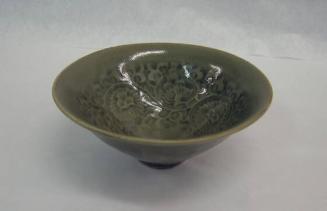 Small Conical Bowl with Molded Floral Design