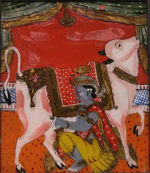 Krishna Milking a Cow
