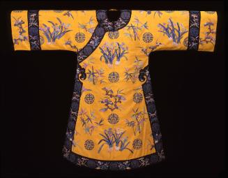 Manchu Woman's Robe with Narcissus, Bamboo, Lingzhi Mushroom and Shou (Longevity) Character