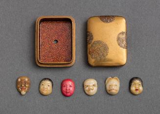 Hako Netsuke: Box with Six Masks