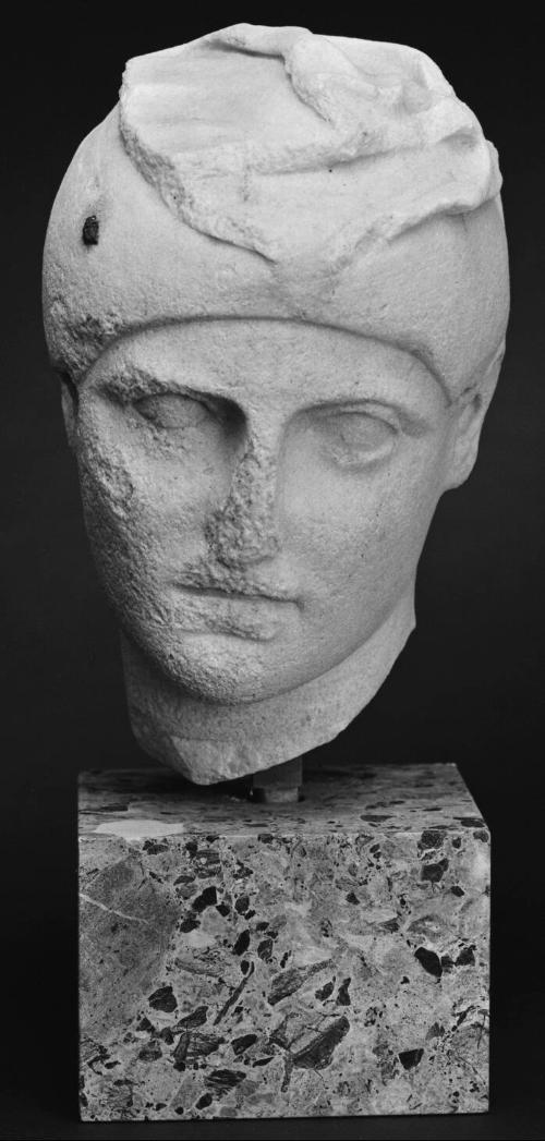 Head of a male youth wearing a Phrygian cap
