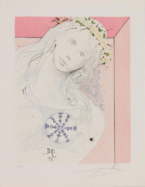 As Pure as Her Heart, from the portfolio, "25 Lithographs of Original Gouaches Based On Three Plays by the Marquis de Sade"