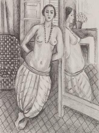 Odalisque in Striped Pants, Reflected in the Mirror