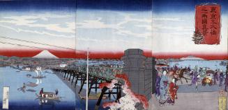 View of Ryōgoku, One of the Five Great Bridges of Tokyo (Tōkei godaikyō no ichi Ryōgoku shinkei)