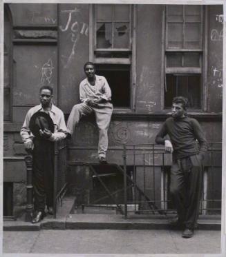 Three Men on a Stoop, 105th Street, New York