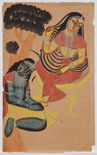 Krishna Begs Forgiveness at Radha's Feet