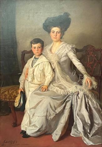 Mrs. Joseph Grafton Minot and her son, Grafton