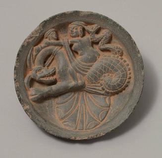Dish with Woman Riding on Sea Creature