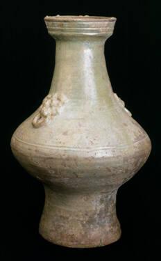 Funerary Jar in the Shape of an Archaic Bronze Vessel Hu with Molded Monster-ring Handles