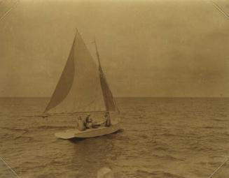 Sailboat with Four People on Lake