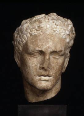 Male head with laurel wreath