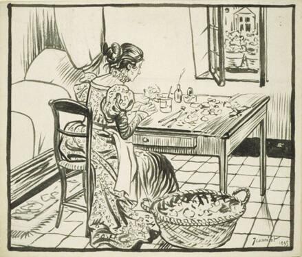 (Woman Making Silk Flowers)