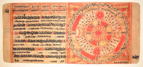 Jain Diagram of the Two Moons and the Two Suns of Jambudvipa, World of Men