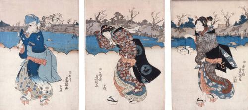 Women Walking beside the Sumida River