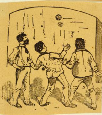 Untitled (Three men staring at a wall(?))