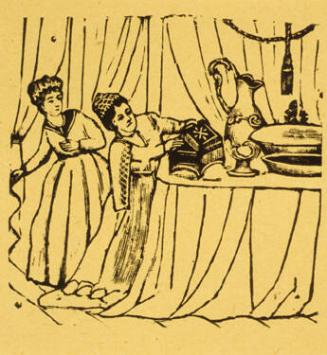 Untitled (Two women--one is peeking into a chest)