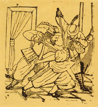 Untitled (Two men stabbing another man)