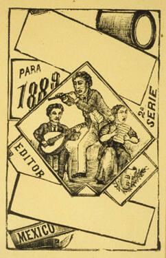 Untitled (Two images for "Para 1889": Trio playing music/Two men)