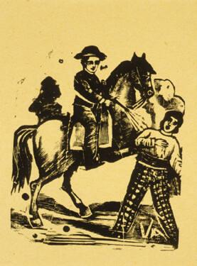 Untitled (Man on horseback shooting another man)