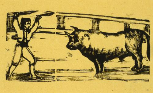 Untitled (Matador preparing to stab bull)