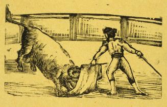 Untitled (Matador holding cape in front of bull)