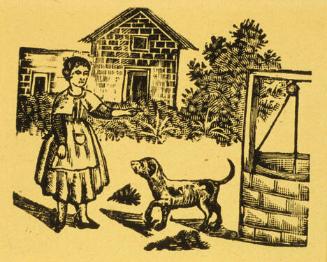 Untitled (Girl and dog at a well)