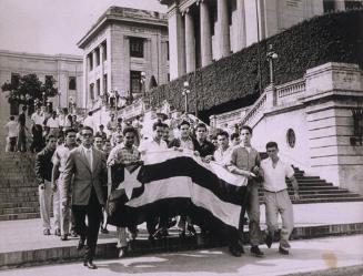Untitled (Protesters with Cuban Flag)