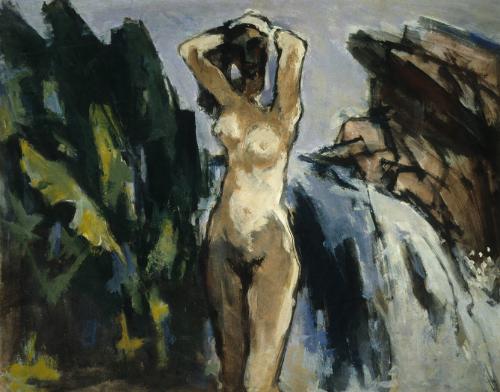 Untitled (Nude Bather by Waterfall)