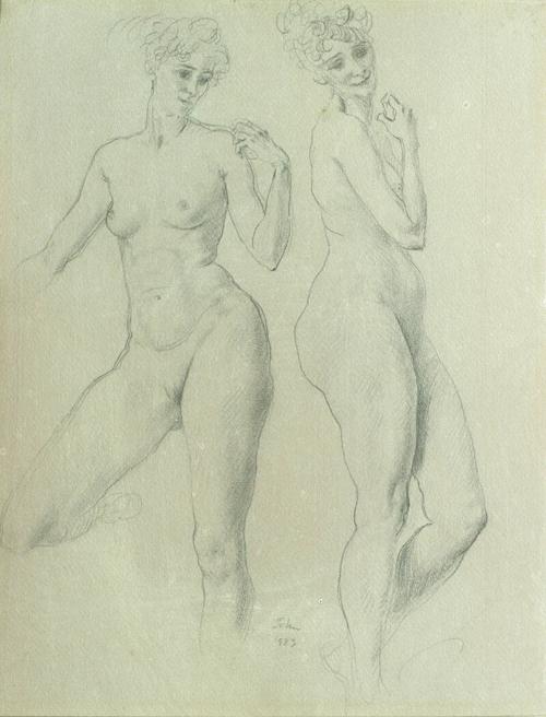 Two Views of a Female Nude