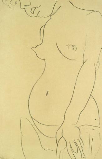 Nude in Three-Quarters with Part of Her Head Cropped Off (Nu de trois-quarts, une partie de la tête coupée)