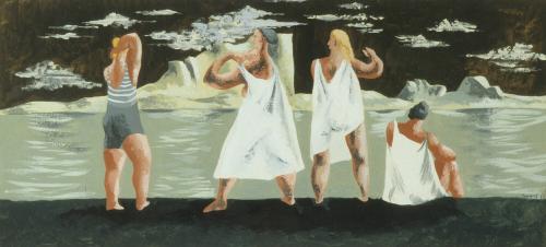 Four Figures on a Beach