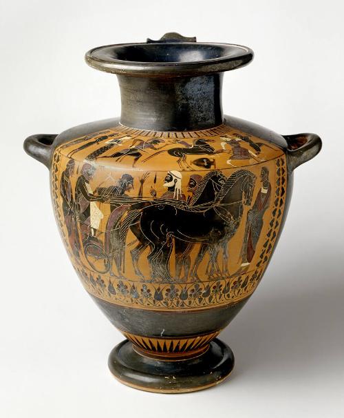 Black-figure hydria (water vessel)