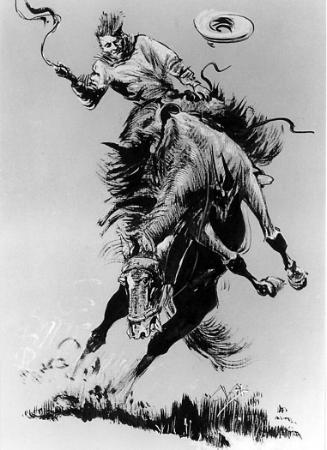Bucking Horse and Rider