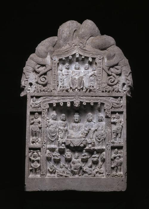 Buddhist Stele, Amitabha Buddha and the Western Paradise