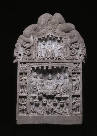 Buddhist Stele, Amitabha Buddha and the Western Paradise