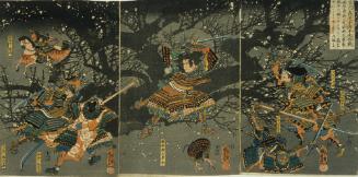 Scene from a Kabuki Play “The Battle of Ikuta Forest in the war Between the Taira and Minamoto Clans (1180-1185),”