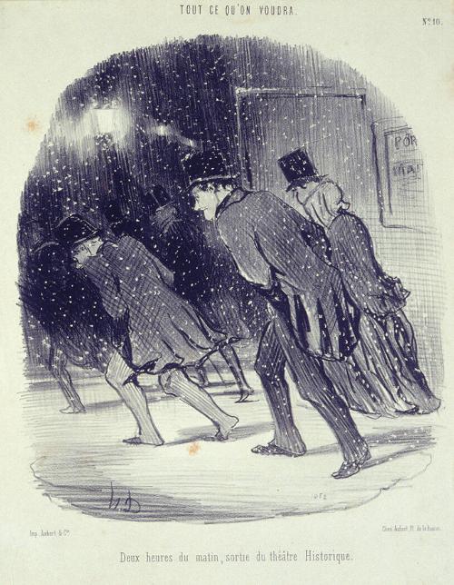 Deux heures du matin, sortie du Théâtre Historique
