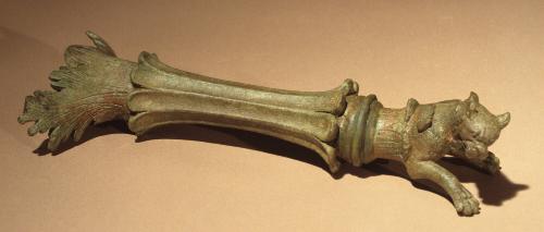 Handle of a patera (libation vessel)