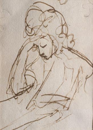 Sketch of a Seated Woman Looking Down